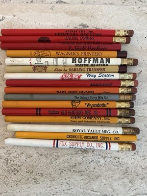 16 Vintage Fat Round Carpenter Pencils Lot BB