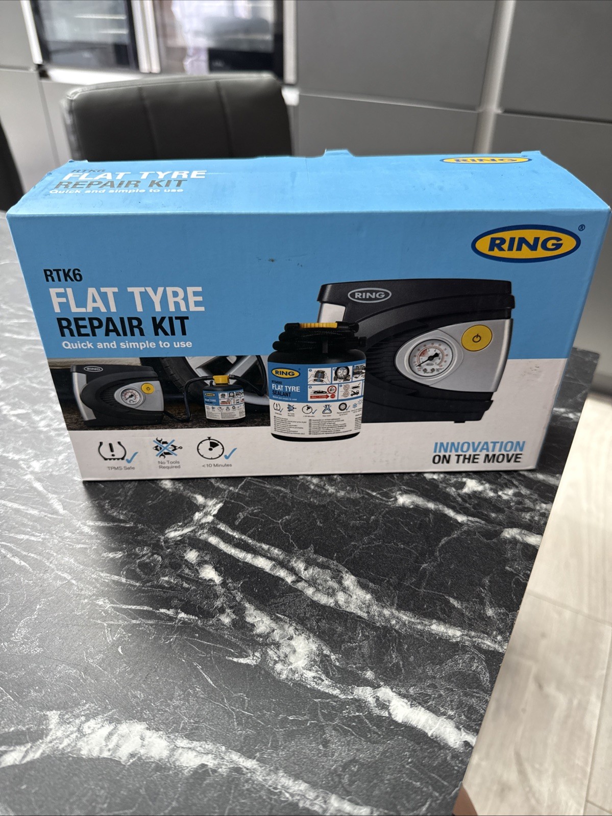Ring RTK6 Flat Tyre Repair Kit Sealant & Tyre Inflator
