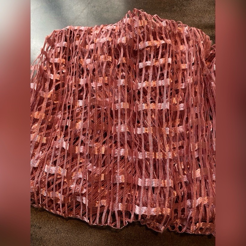 Elegant Pink Open Weave Circular Womens Scarf 70 Inch