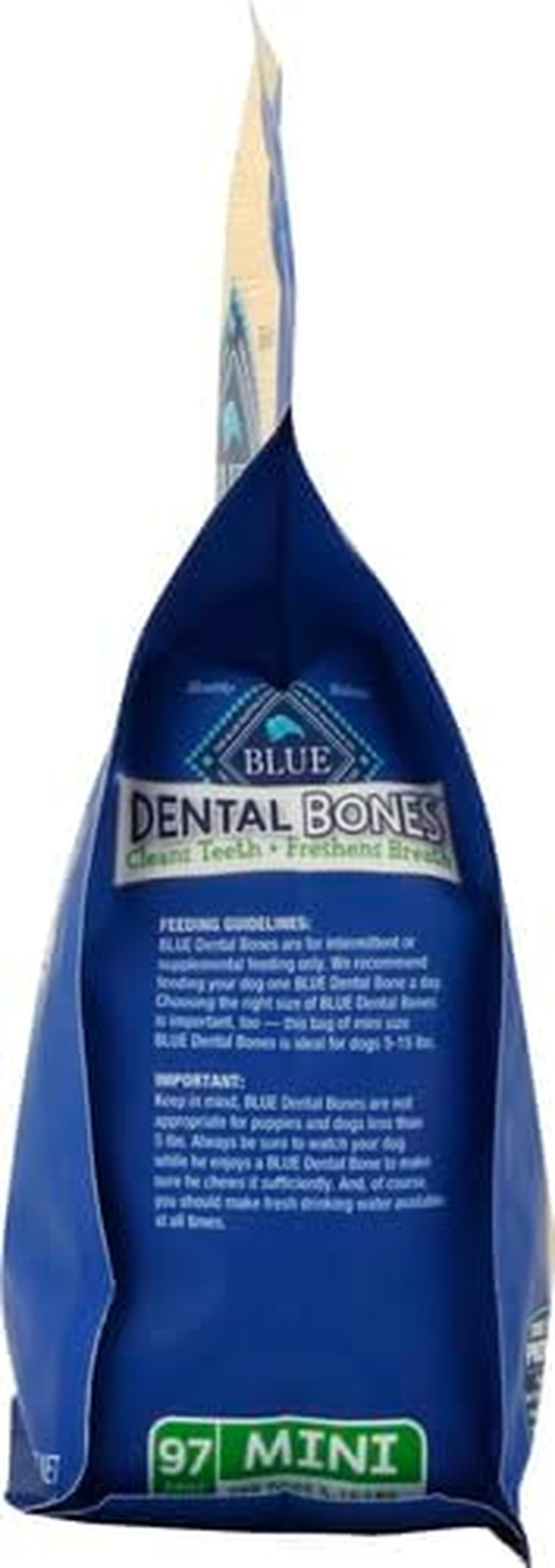Dental Bones Mini Natural Dental Chew Dog Treats, (5-15 Lbs) 27-Oz