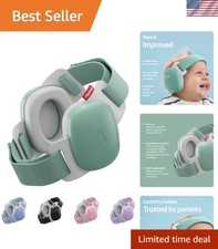 Adjustable Muffy Baby Ear Muffs - Stylish Sage Green, for 3-48 , 24 dB Cut