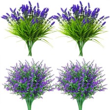 20 Bundles Artificial Plants Flowers Outdoor Fake Lavender Home Garden Decor