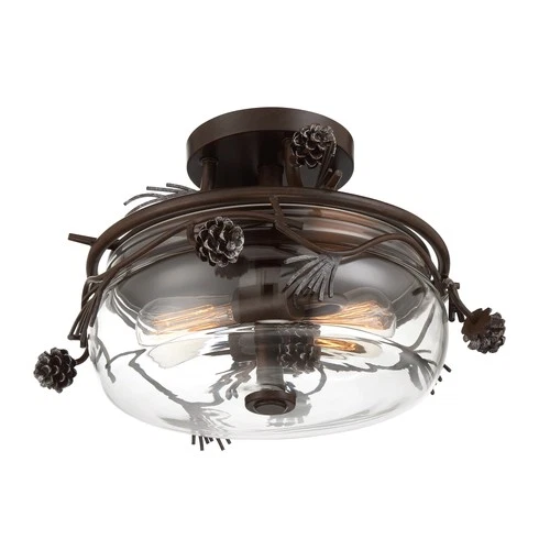 Minka Lavery 2753 Ponderosa Ridge 2 Light 16"W Semi-Flush Bowl - Weathered - Picture 1 of 2