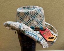 NWT Cowboy Country Western Hat with Beaded Hat Band Size M