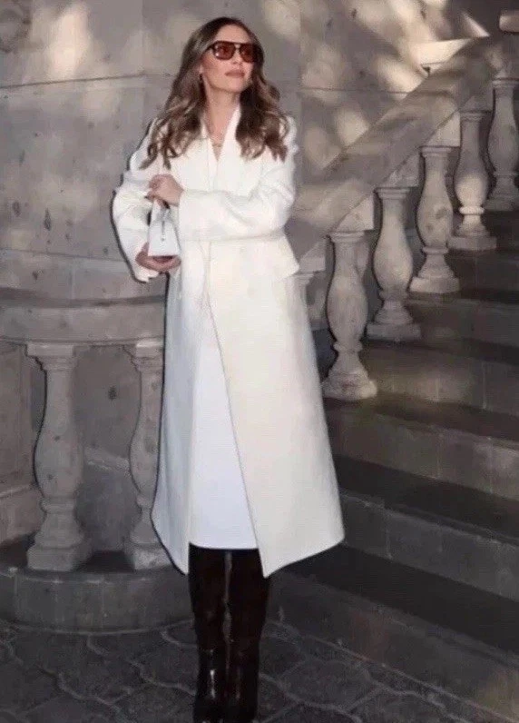 ZARA ZW COLLECTION TAILORED WOOL BLEND COAT WHITE FW24/25 Size XL REF. 9047/632 - Image 4 of 4