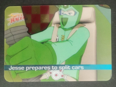 2008 Speed Racer Collectible Card Jesse prepares to split cars #89