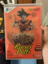 Reeses Puffs X  Dragon Ball Z Limited Edition Goku Holographic Cereal Box