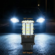 3157 64 SMD LED Bulbs 6000K Pure White for Brake Tail Backup Lights 12V DC 4Pc