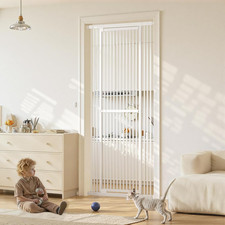 51"-87" Extra Tall Cat Gate for Doorway, Wide Adjustable 27.56"-37" Baby Gate In