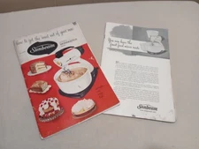 Vtg. 1957 Sunbeam Deluxe Automatic Mixmaster Manual &  Recipe Booklet + Bonus Bk