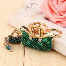 Hot Sale Rhinestone Crystal Keyring Charm Pendant Purse Key Ring Keychain Gift