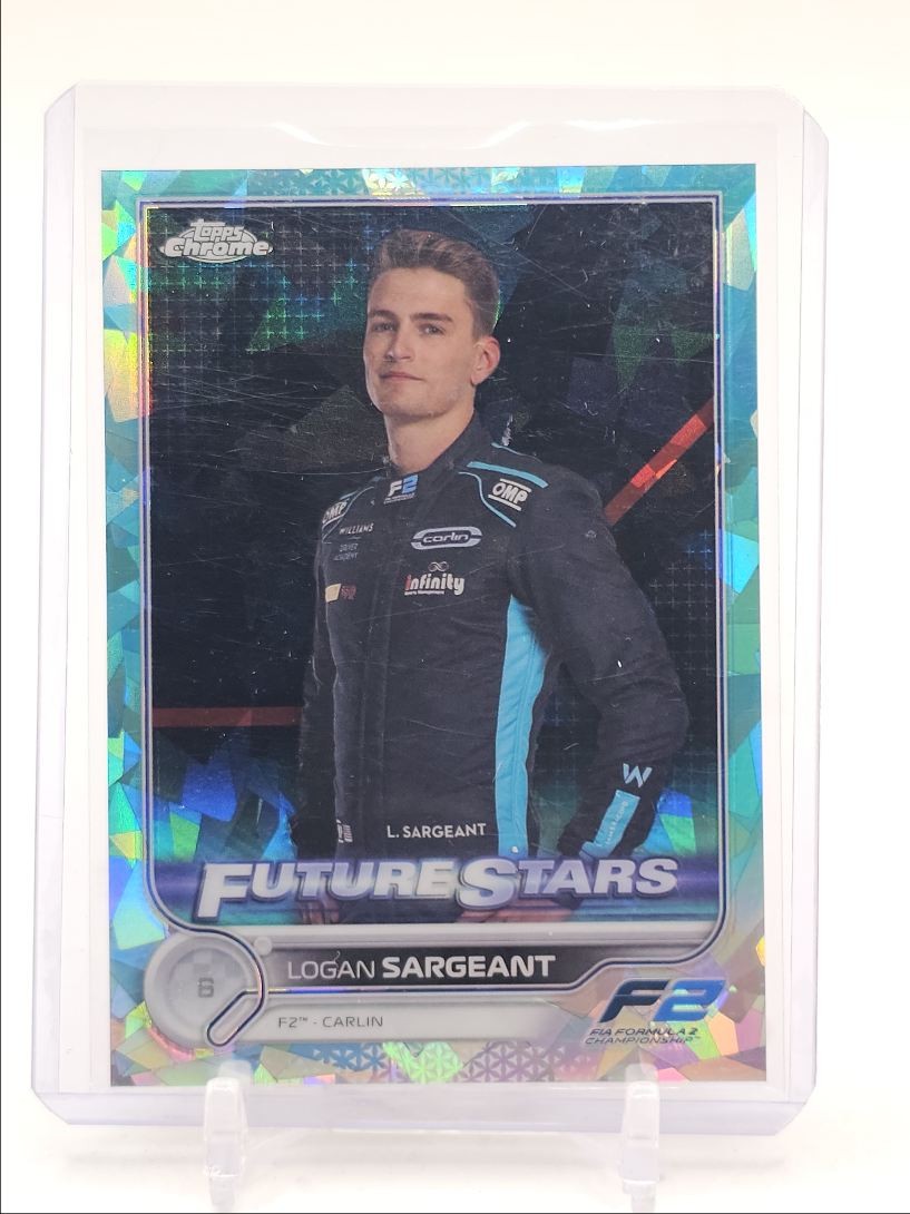 LOGAN SARGEANT 2022 TOPPS CHROME F1 F2 SAPPHIRE AQUA FUTURE /99 Q2446