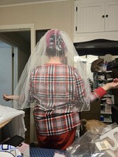 Galina Fingertip Pearl Embellished Ivory Net Wedding Veil