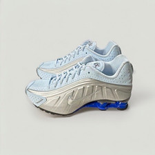 Nike Shox R4 Low Top Lace Up Light Blue/Silver/Black US W7 AR3565-402