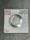 1853 Seated Liberty Half Dime Arrows AU Almost Uncirculated Type Coin (Raw15170)