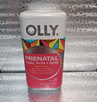 OLLY Ultra Strength Prenatal Multivitamin Softgels, Folic Acid + DHA, 60ct 10/26