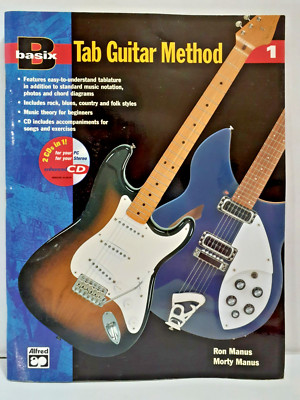 Basix Tab Guitar Method Book 1: Book & Enhanced CD  Ron Manus Morty Manus VG