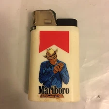 Marlboro Cigarettes White Disposable Lighter Standing Cowboy Used French