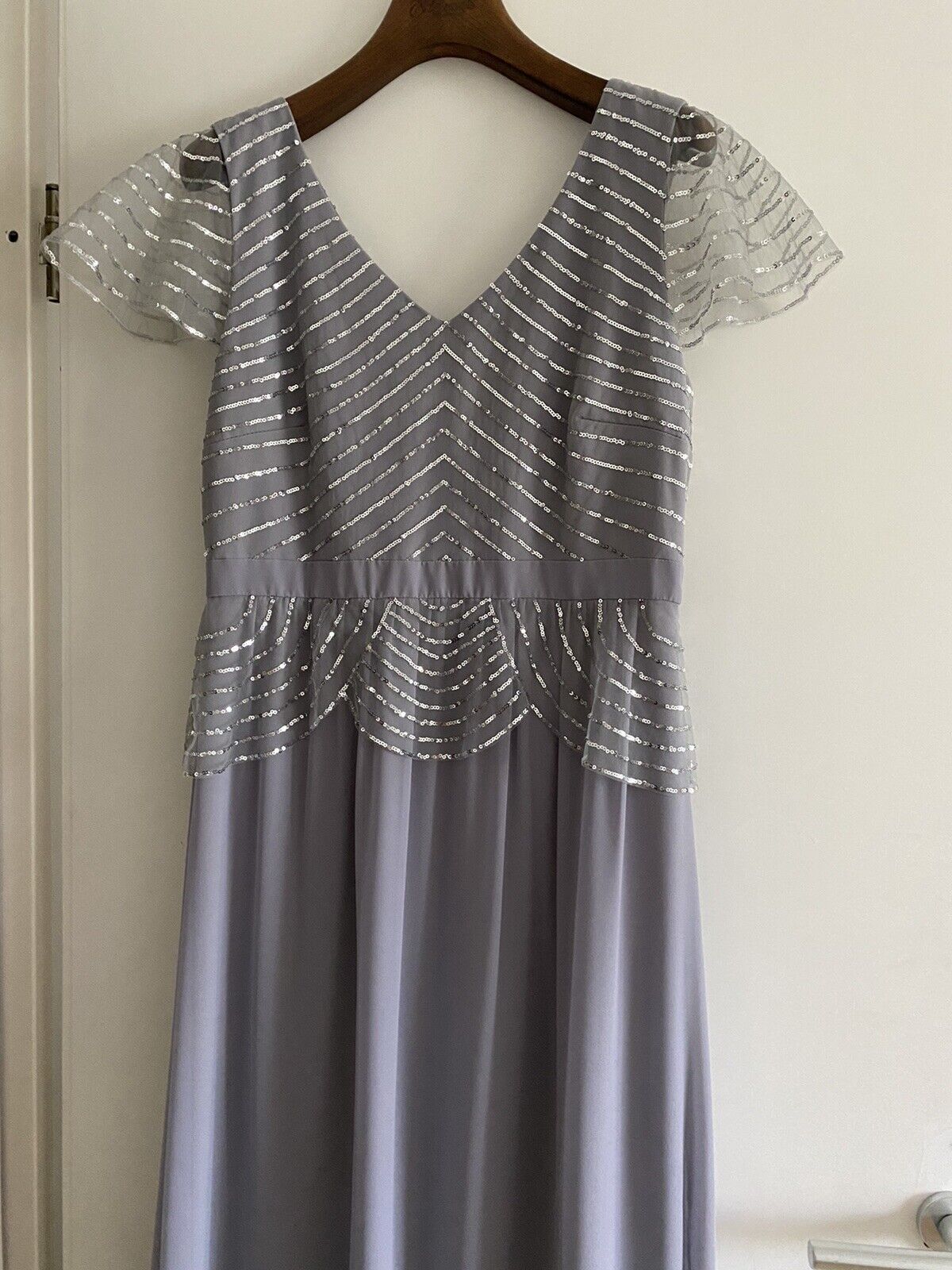 Luxus Kleid Abendkleid Christian Berg Gr.40-42 grau Pailletten neu Edel Design