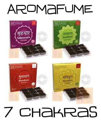 AROMAFUME 7 CHAKRA Räucherstein Krone Herz Wurzel Solar Plexus Feng Shui Insence