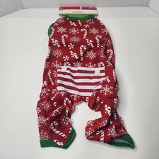 Target Holiday Dog Pet Pajamas Costume Snowflake  Candy Cane Medium New 50 lbs