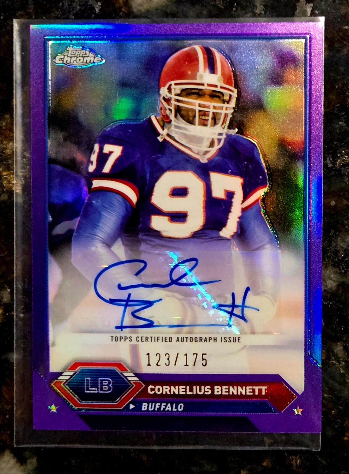 2023 Composite Topps Chrome Purple Refractor /175 Cornelius Bennett Auto SP