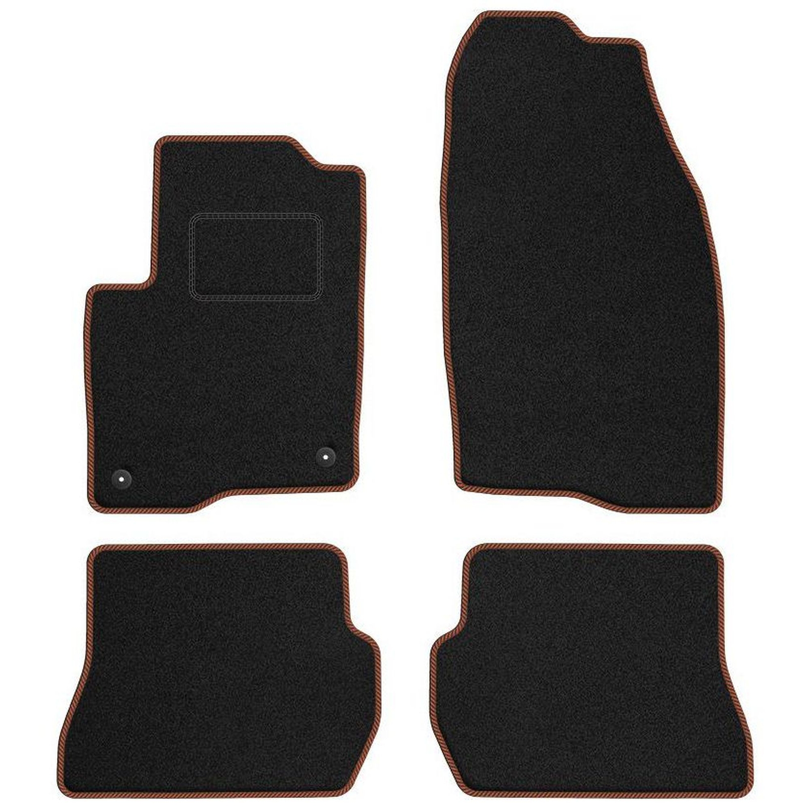 Tapis de sol Ford Fusion 2005-2012 moquette velours marron auto STREAK FO10-1