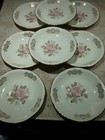 8 VINTAGE HOMER LAUGHLIN 6"  SAUCERS PINK ROSE DESIGN — photo 6