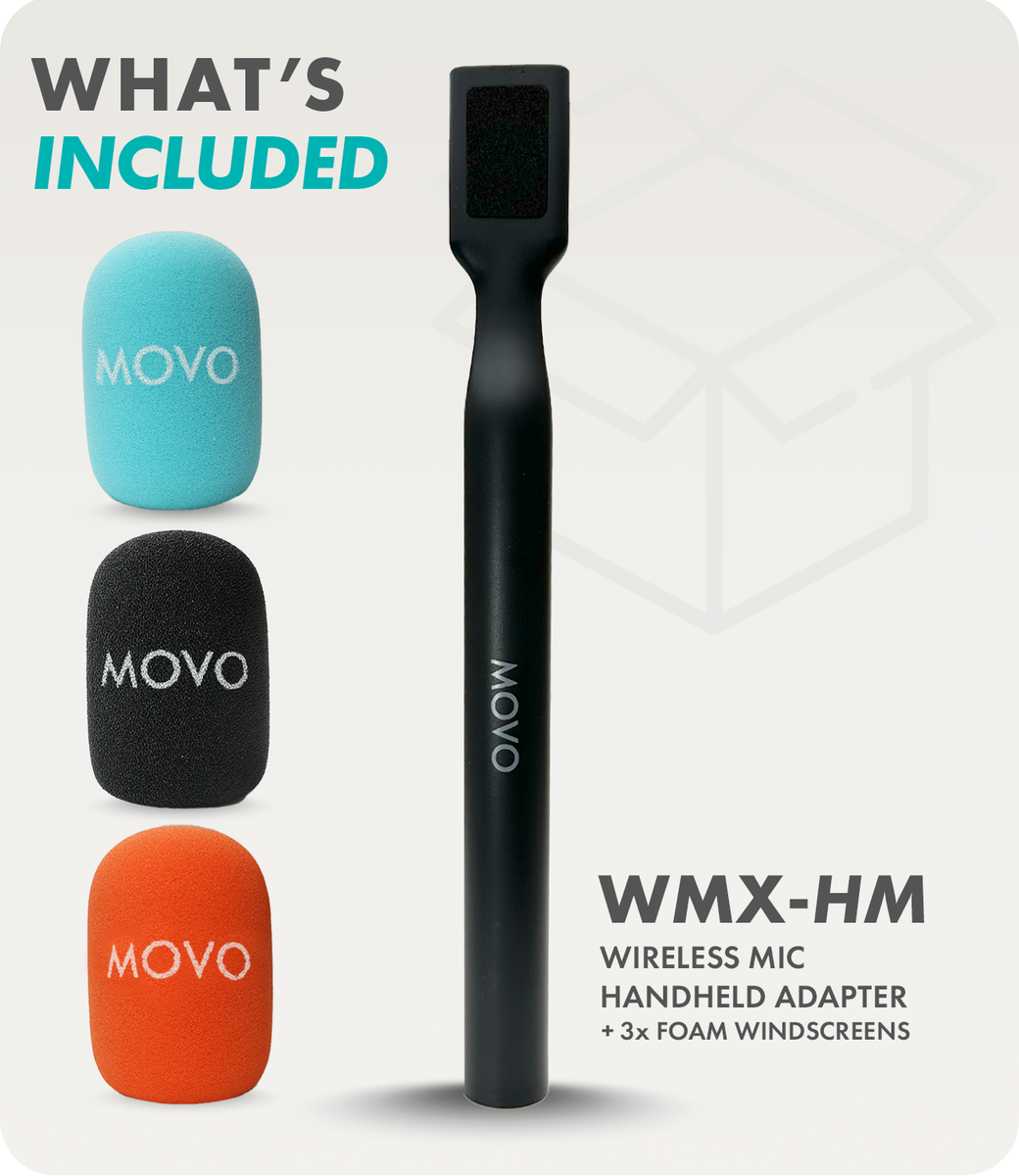 Movo WMX-HM Handheld Interview Mic Handle for Wireless Microphone Transmitters