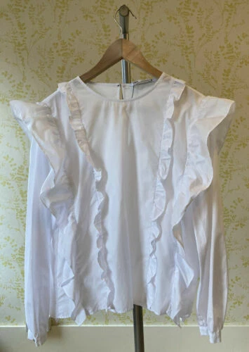 Zara Cotton Tops & Shirts Ruffle for Women