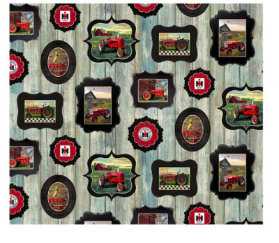 Farmall Hometown Life Frames Pattern Fabric