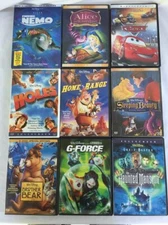 Disney DVD - Sleeping Beauty, Nemo, Cars, Alice in Wonderland lot of 9