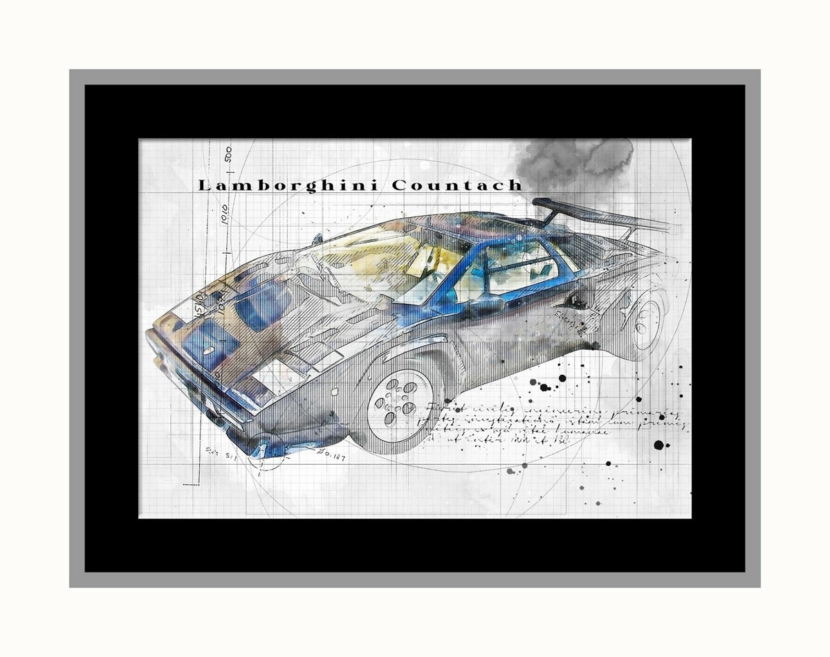 Lamborghini Countach Line Art