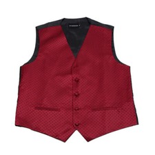 Men's Burgundy Pattern Tuxedo Vest Formals Weddings Proms Fashion Waistcoat