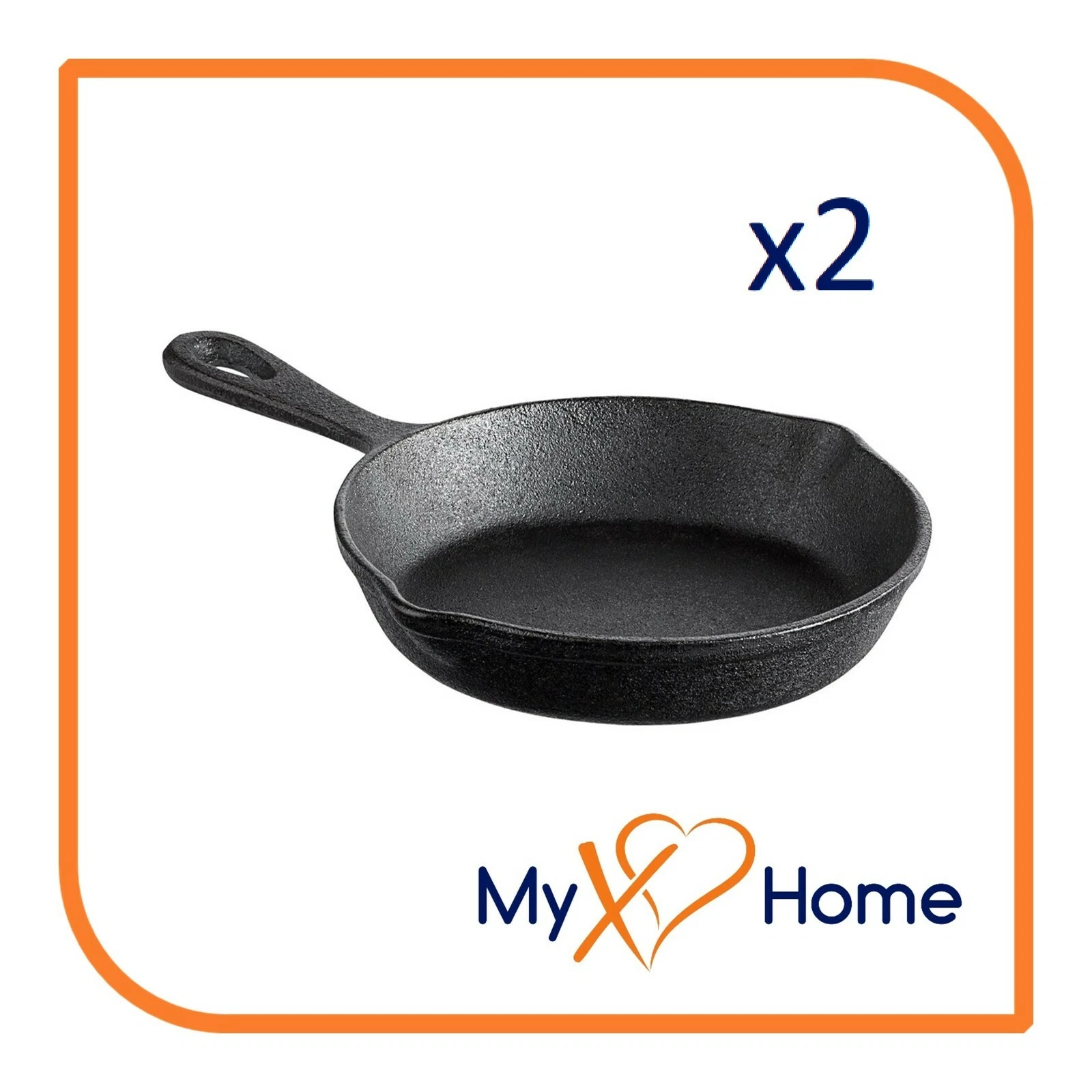 6 1/2" Pre-Seasoned Mini Cast Iron Skillet (2 Skillets) by MyXOHome