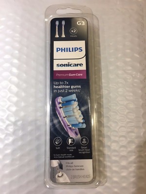 2 PACK of SONICARE Premium Gum Care G3 Replacement Refill Toothbrush Heads Sonic