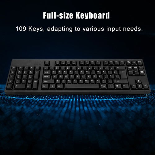 109 Keys Left Handed Keyboard with Number Pad Left Handed Dual USB Ports N4Z9 - Picture 10 of 11