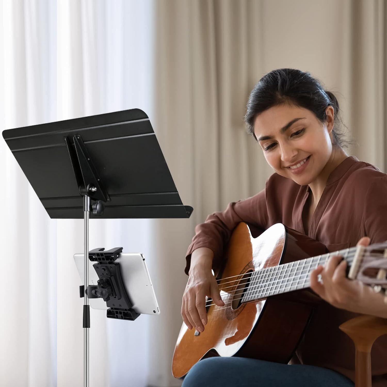 Portable IPad Mic Stand Mount Universal Tablet Music Stand Holder 4.7