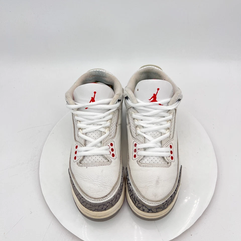 Air Jordan 3 Reimagined Youth Sz 6Y Women 7.5 DM0967-100 White Cement Black Shoe - Image 3 of 4