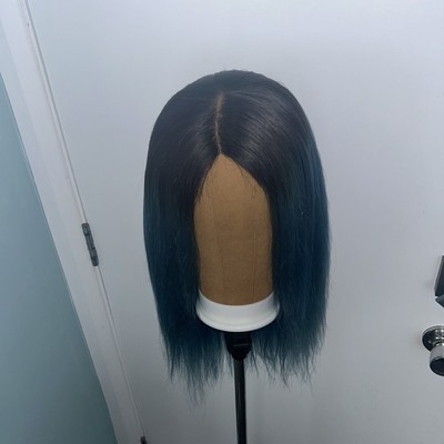 Used closure blue wig Royal Blue Colored Wavy Wigs 100% Human Hair – SULMY main image 2