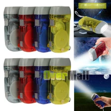 8x Manivela de dinamo de presión manual Linterna de cuerda Antorcha Luz Exterior