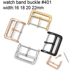 Stainless Steel Watch Band Clasp Glossy Polish Strap Buckle 16mm 18mm 20mm 22mm