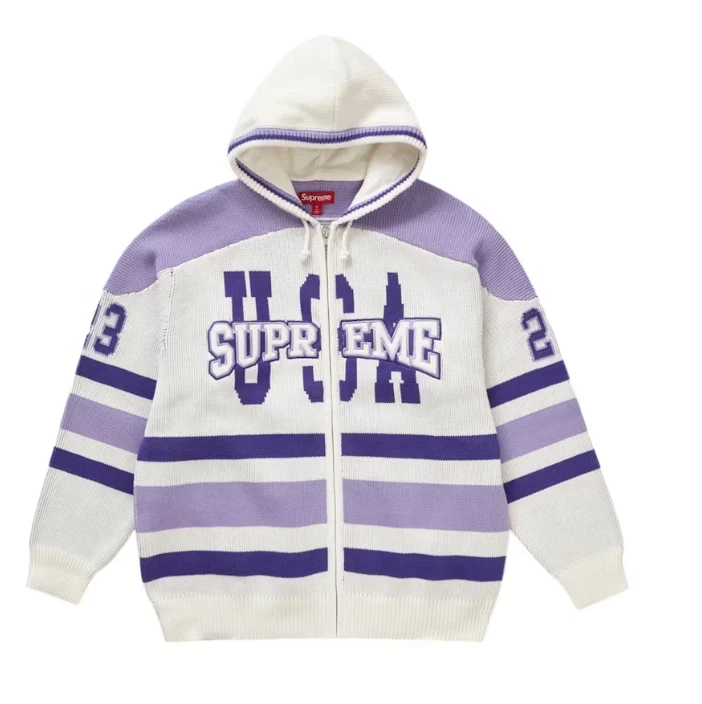 Pull à capuche zippé Supreme USA   Blanc XL