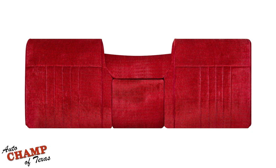 1988 1990 Ford F150 F250 F350 XLT -Bottom/Lean Back Bench Seat Cloth Covers Red - Image 2 of 4