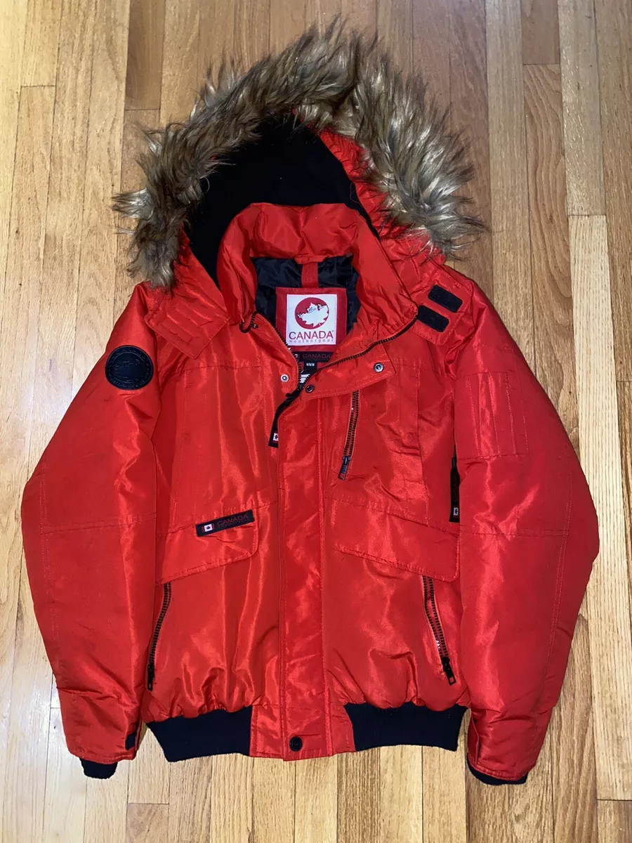 Canada Weather Gear Full-Zip Winter Jacket W Hood - Red Size Medium Super  Rare