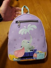 Disney Dumbo Bath Time Elephant Púrpura Azul Mini Mochila Bolso para Libros Loungefly Nuevo con Etiquetas