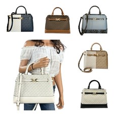 MICHAEL KORS REED LARGE BELTED SATCHEL SHOULDER CROSSBODY BAG