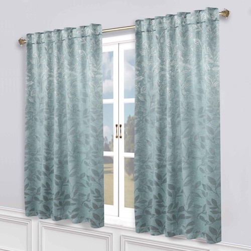 Leaves Washable Room Darkening 52" Back Tabs Blackout Curtains, Set of 2 - Picture 65 of 156