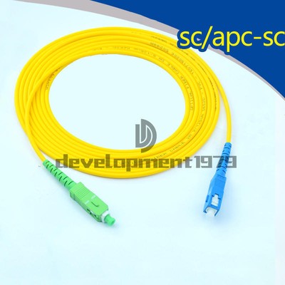 10pcs SC APC-SC UPC Patch Cord Simplex 3.0mm PVC SM Fiber Patch Cable jumper 1M