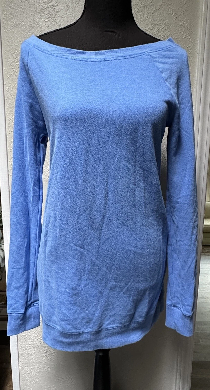 UNDERCOVER Victoria Secret Felpa Donna Abito Blu Tunica Scoop Manica Lunga Taglia S